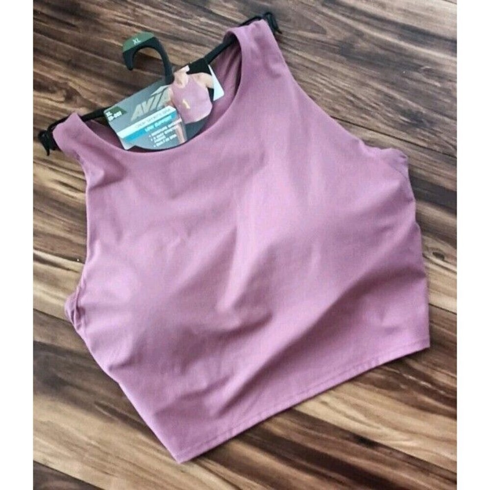 Avia Wirefree Crop Sports Bra Women's Sz XL  (D-DD) Pink Moisture Wicking Active